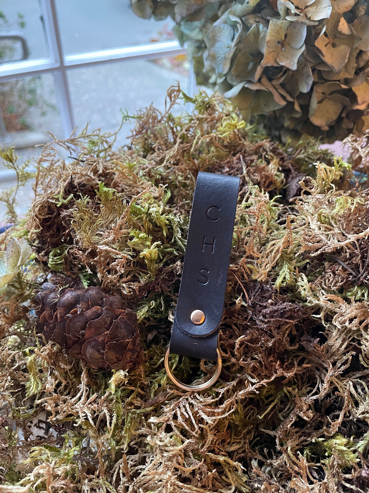 Leather Keychain - Classic (B) BLACK