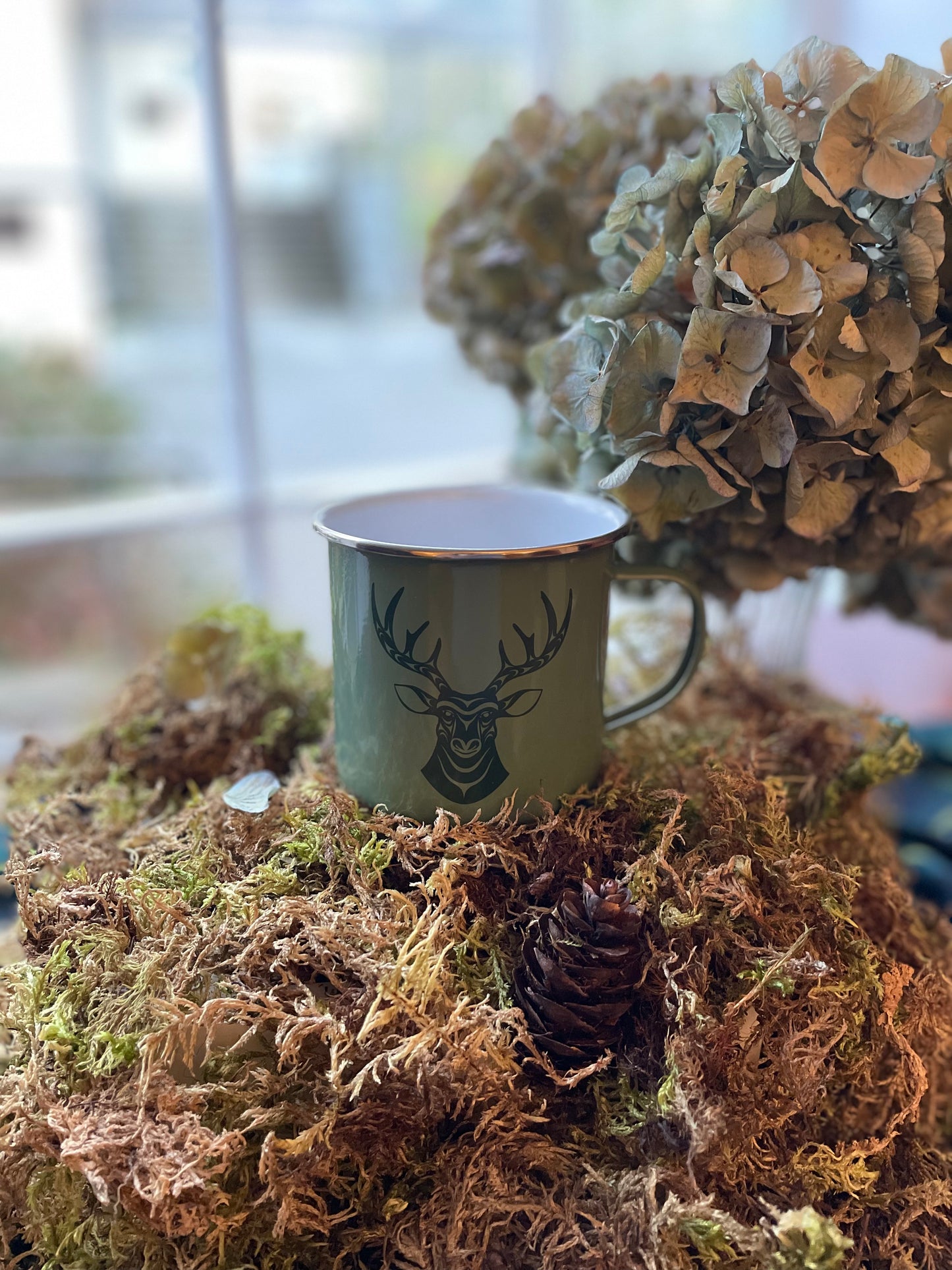 Simone Diamond Enamel Deer Mug