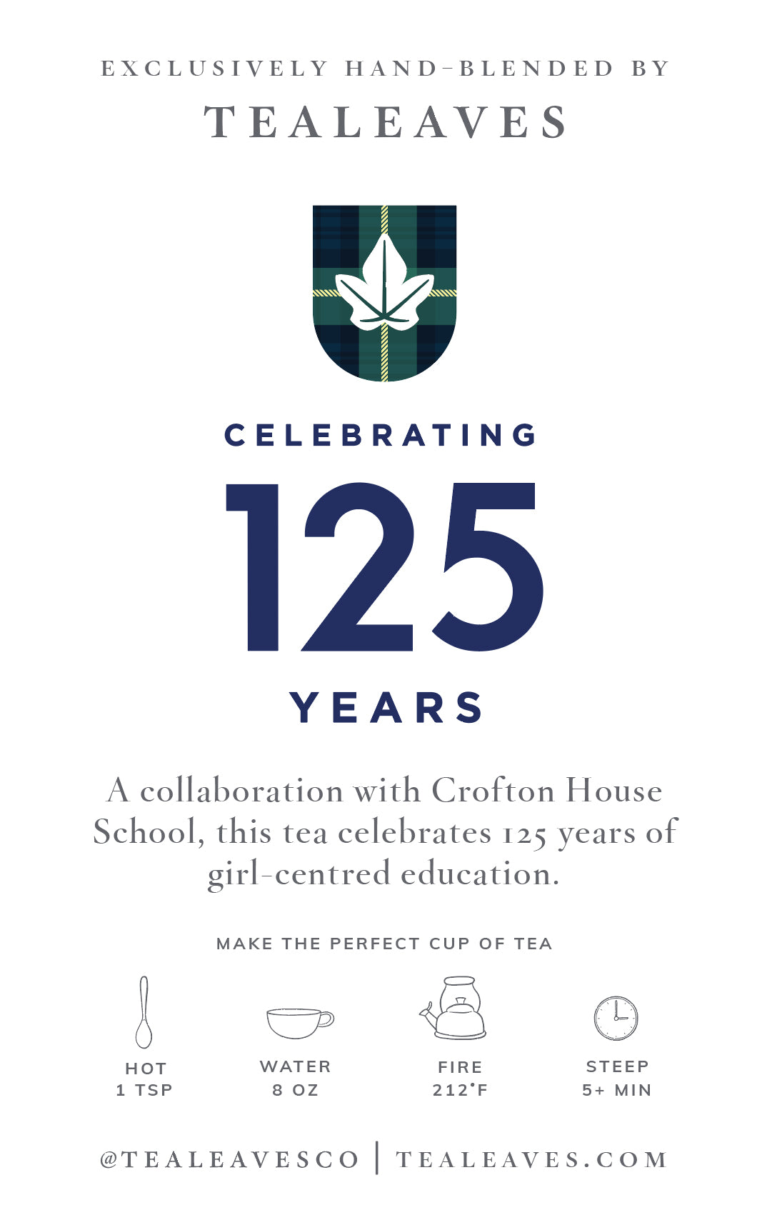 CROFTON HOUSE 125th Anniversary Tea Blend